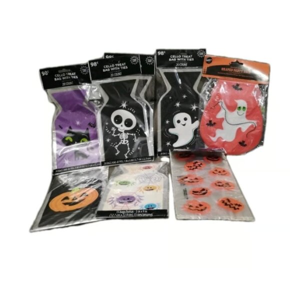 167 Pcs Halloween Cellophane Treat Bags – Trick-or-Treat Candy Goodie Loot Bags - Picture 1 of 9